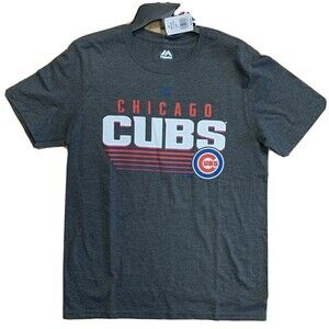 Majestic MLB Chicago Cubs T-shirt Men's Size Medium Short Sleeve Gray Baseball